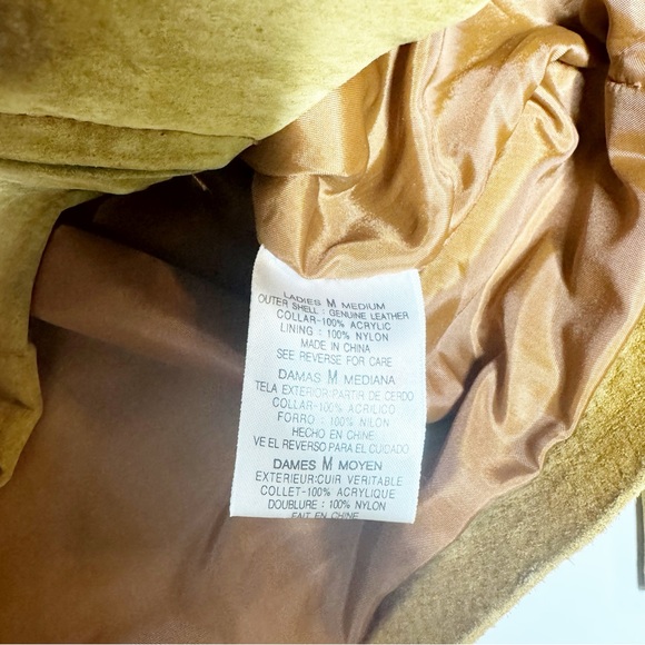 Vintage Men’s Suede Leather Jacket W/ Sherpa Collar Sleeves Ranch Western MED - Picture 8 of 14